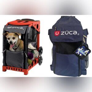 Zuca NEW Pet Carrier Bag Insert Travel Sport Blue Fabric Pockets Lightweight
